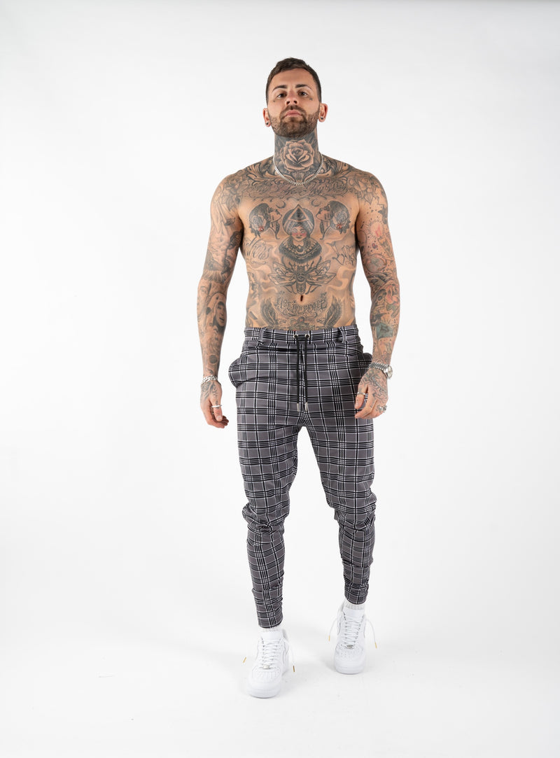 CHECK TROUSERS - GREY